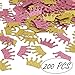 Princess Theme Party Confetti Crowns Glitter Confetti Girls Birthday Baby Shower Decorations, Pink and Gold, 200ct
