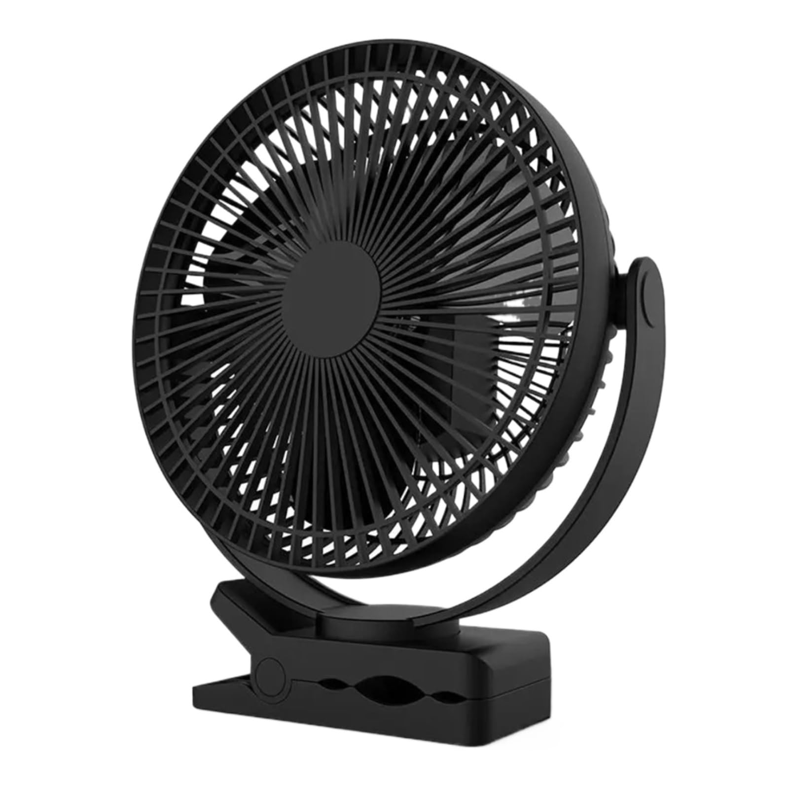 Ventilatore da tavolo ricaricabile, Ventilatore USB con clip a batteria ricaricabile da 8 pollici e desktop portatile regolabile a 4 velocità di ricarica tipo C(8 Inch Black)
