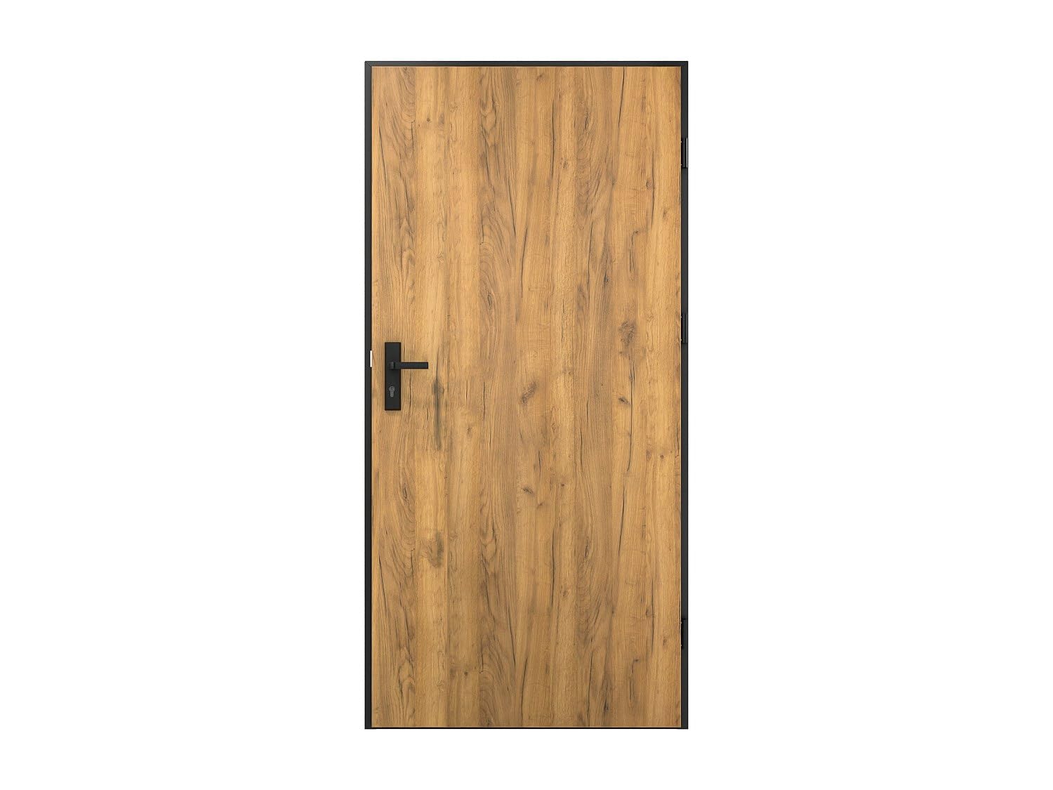 Vente-unique - Puerta de entrada Cobrita - L 95.1cm x A 9cm x H 203.7cm - acero - color natural claro