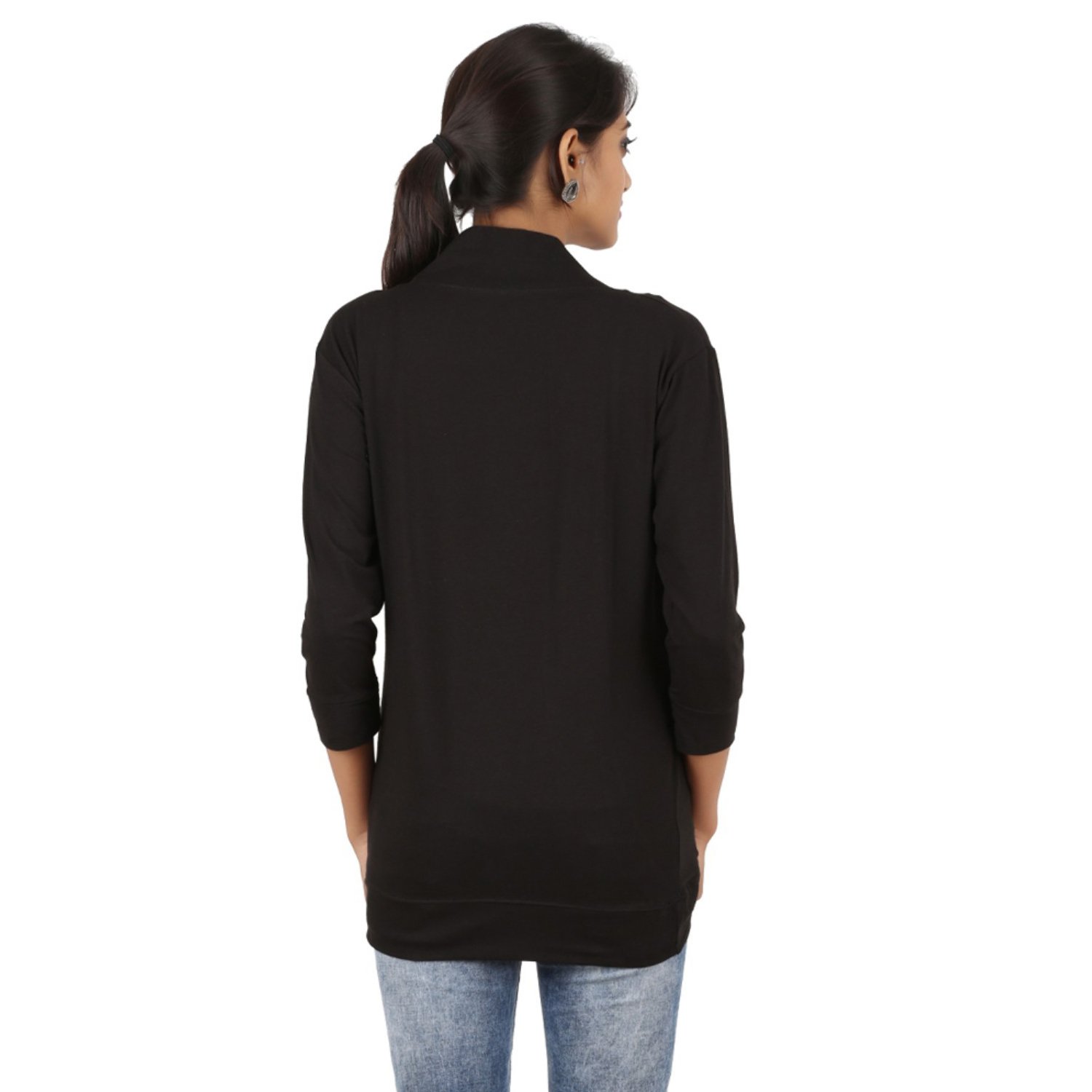 Zalula Young Girls Spandex Fit- 3/4th Sleeve Shrug Size '' L'' / 32-34 Black 1