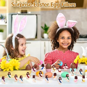 Siwarm 50 Pcs Little Jesus Figures, Jesus Loves You Figures, Mini Jesus Figurines in Bulk for Easter Egg Fillers, Multicolor Tiny Baby Jesus Figures, Miniature Figurines for Religious Gifts