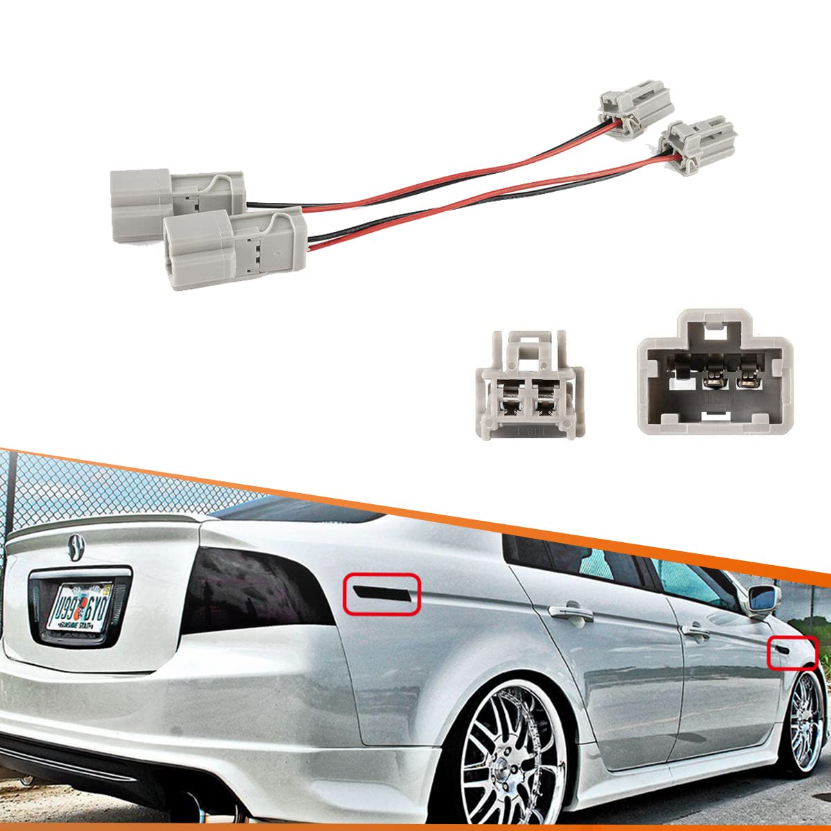 ADIIL 2PCS Conection Wires for 2007 2008 TL Type-S，LED Side Marker Light Wiring Harness Kit