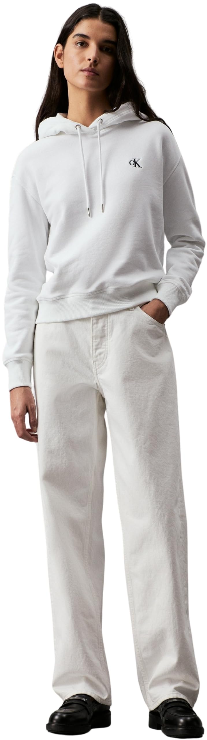Calvin Klein Jeans Damskie inne ciężkie dzianiny, Jasnobiały, 3XL duże rozmiary wysoki