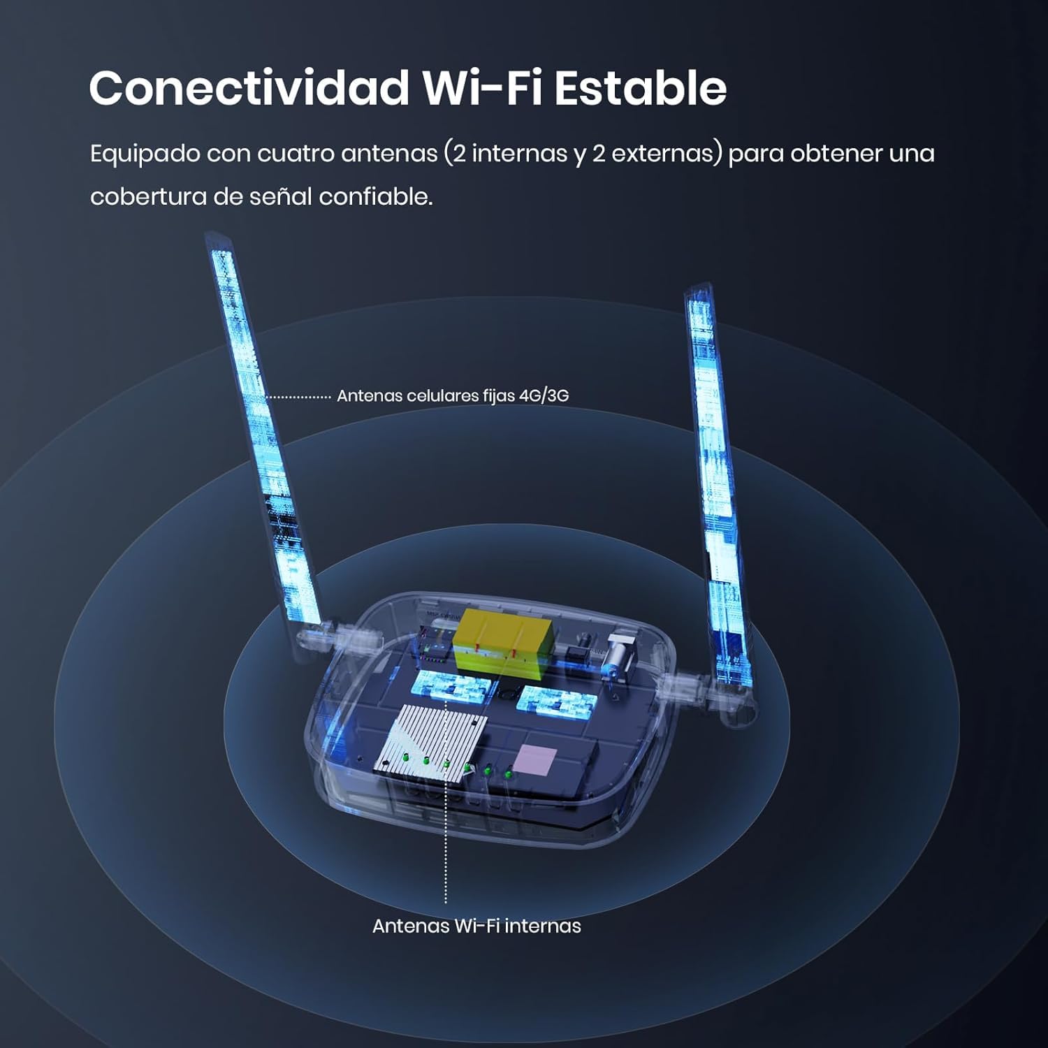 Tenda 4G03 Pro - Router 4G SIM, Wireless LTE CAT4, Router 4G con Tarjeta SIM Velocidad hasta 300Mbps, Plug&Play, LAN/WAN Ethernet Port, Charge with Powe Bank, Compatible con múltiples operadores