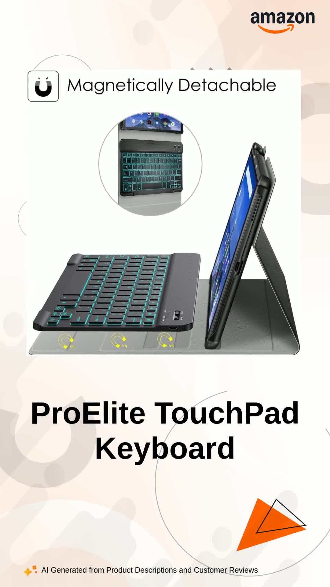 ProElite TouchPad Keyboard case for Apple iPad (A16) 11th/10th Gen