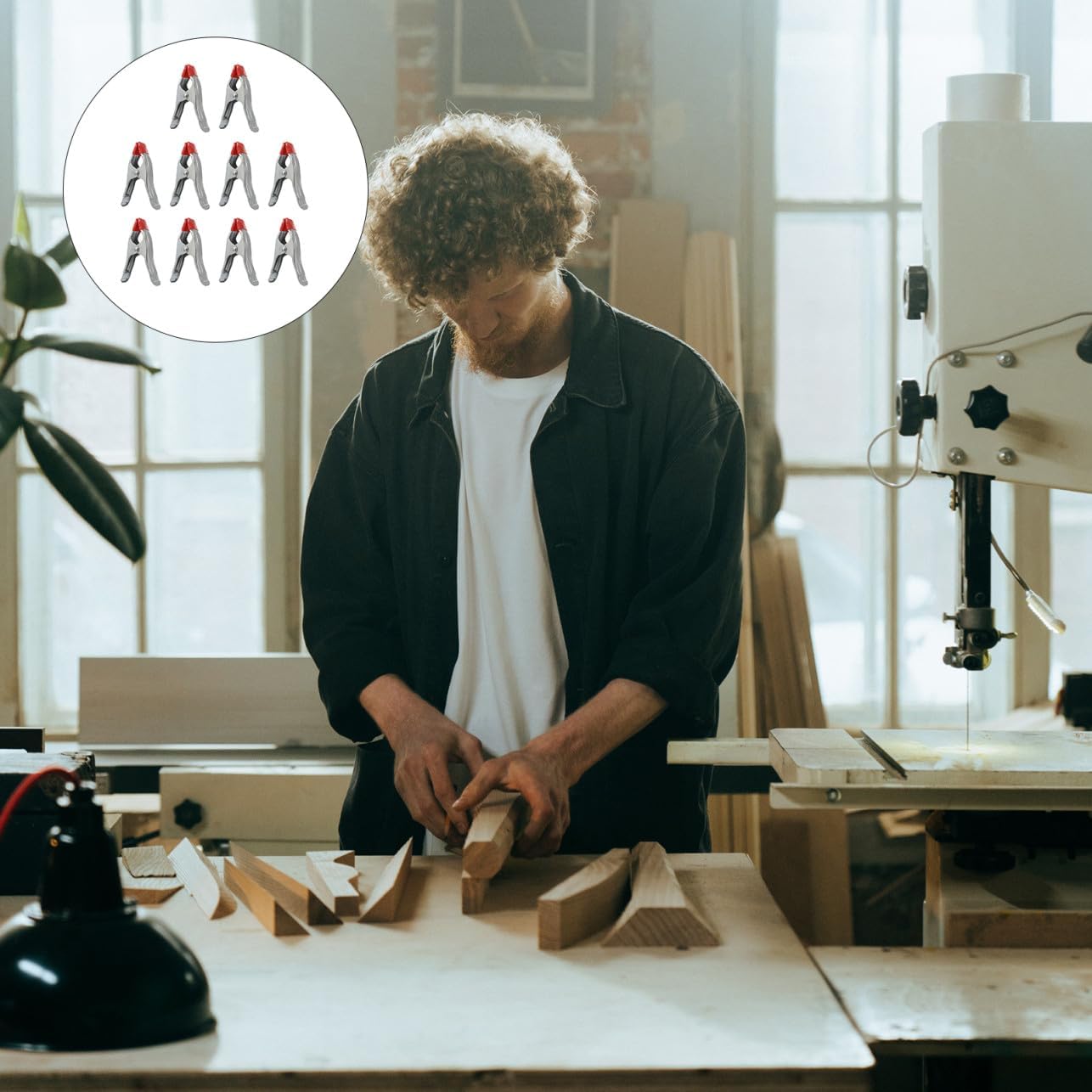 10pcs A-shaped Woodworking Clamps Heavy-duty Iron Carpentry Spring Clips 6-inch for Wood and Stone Fixing Tools