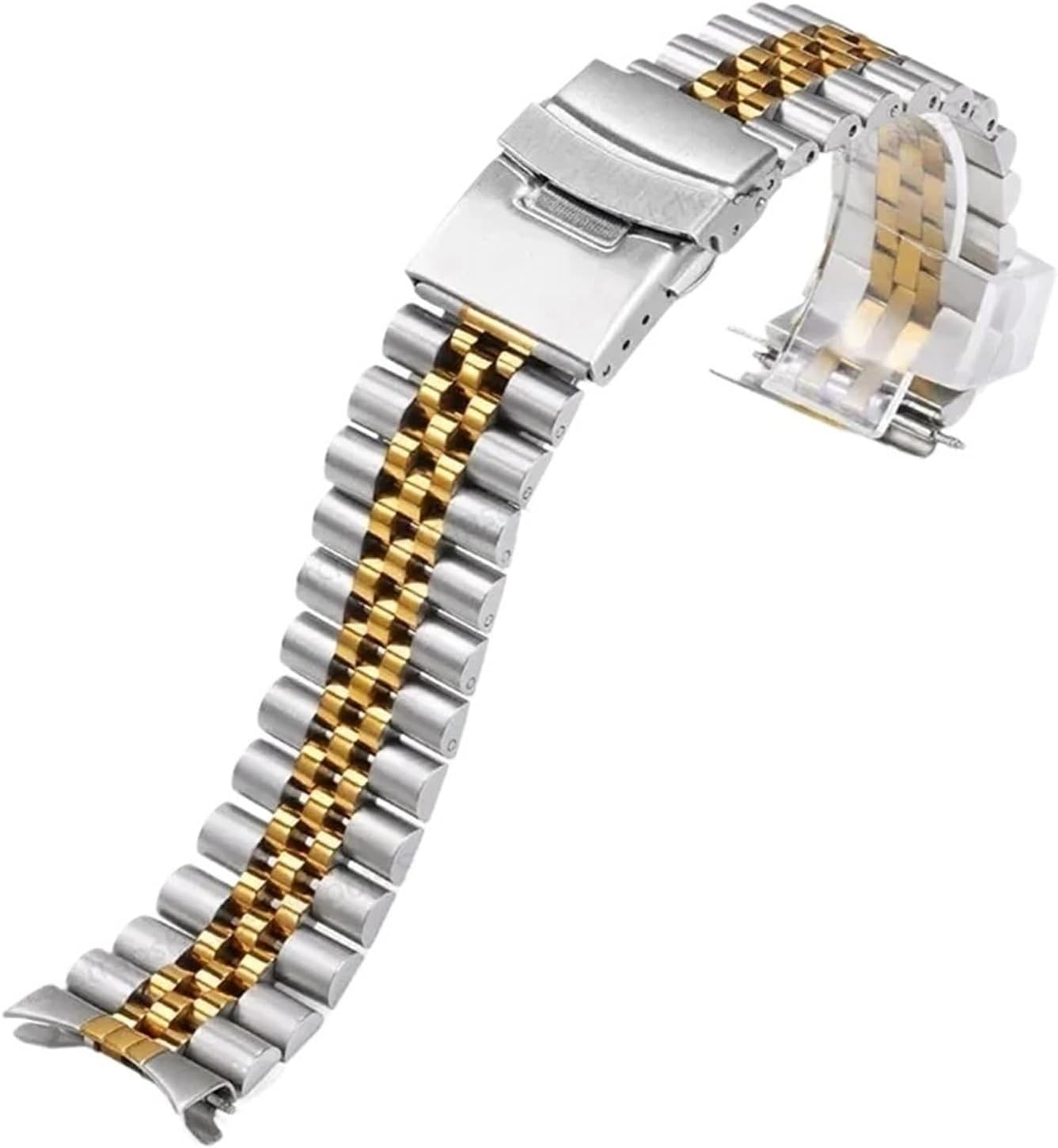 22mm Diving Steel Metal Straps for Casio for Duro MDV107 MDV106 Watch Wristbands Bracelet Stainless Steel Watchband Replacement(Silver Gold,22mm Customize)