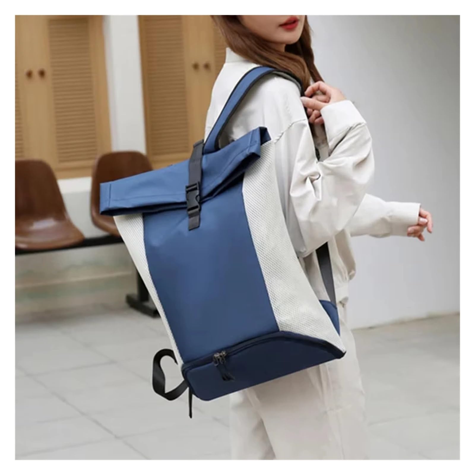 20L Basket Gym Bag Fitness Zaino Grande Borsa Sportiva per gli Uomini con Separato Scomparto Pallone TravelBag per Calcio Pallavolo Pack