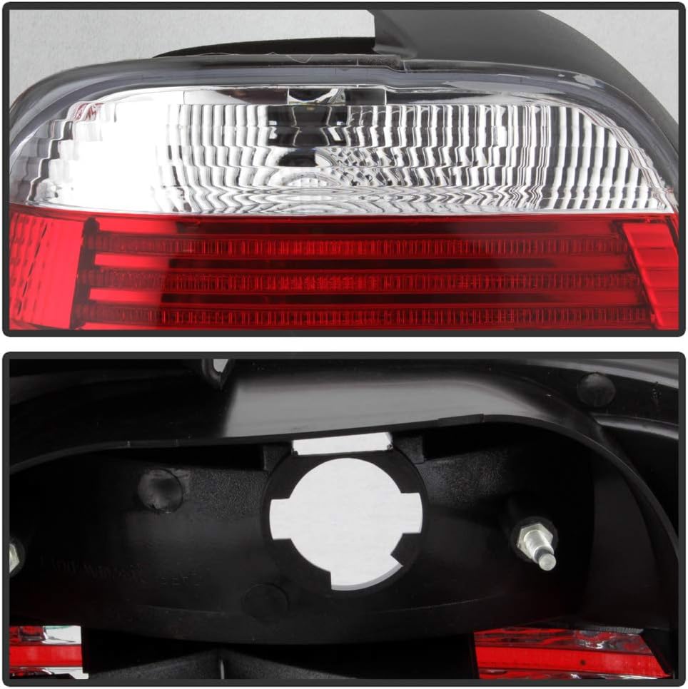 ACANII - For 1997 1998 1999 2000 BMW E39 528i 540i M5 Red Clear Tail Lights Rear Brake Lamps Driver & Passsenger Side