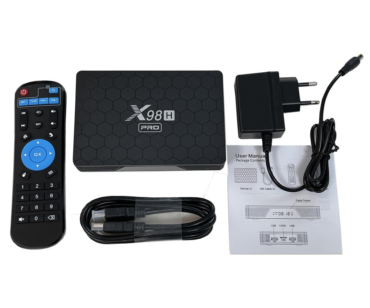 Android 12.0 TV Box X98H Pro 2.4G/5G Wifi6 4G RAM 32G ROM BT5.0 4K H.265 Set top box con tastiera i8