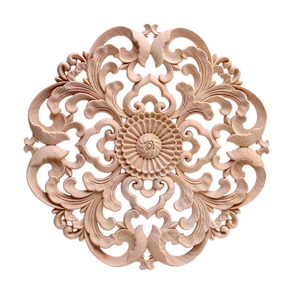 Amazon.com: wood scroll appliques wood carved corner onlay applique  unpainted flower door cabinet furniture decorations european style  decorative trim