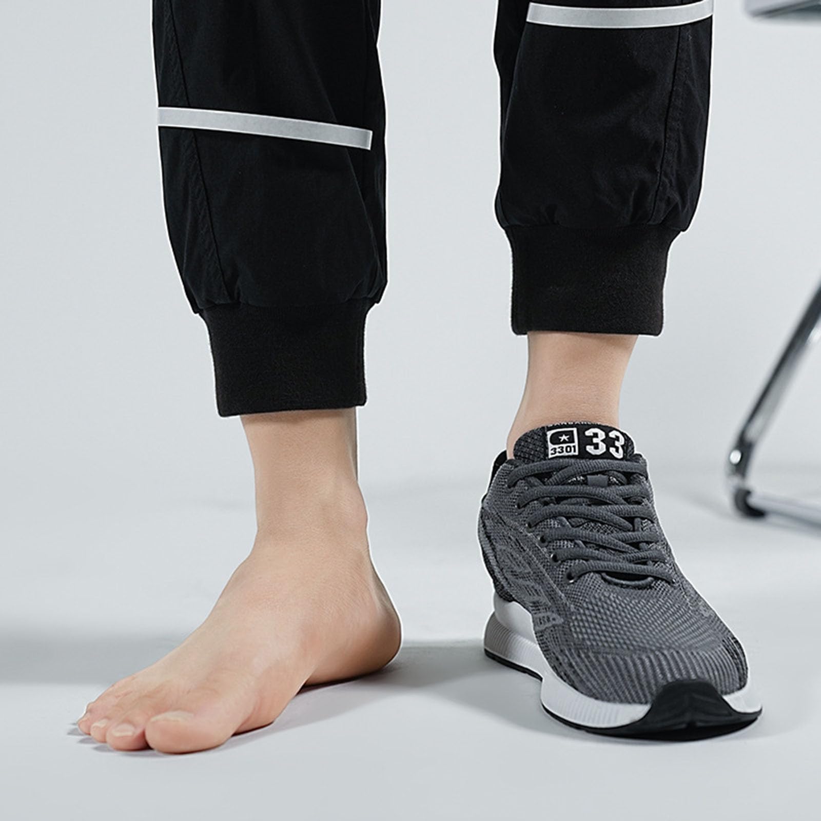 Zapatos con Alzas para Hombre de 10 cm, Zapatillas Deportivas Informales de Malla, Ligeras, Transpirables, con Cordones y tacón Oculto, para Mayor Confianza