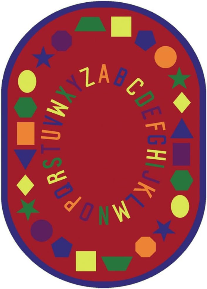 Joy Carpets First Lessons Rug, Red, 7'7" Round