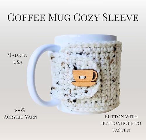 Vista 3 de Taza acogedora con taza de madera y botón de platillo (rojo y avena)