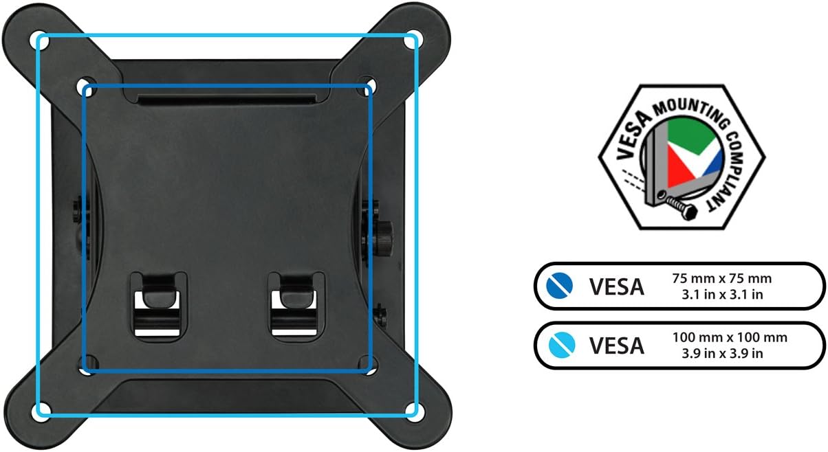 VESA 75x75mm and 100x100mm compatibility