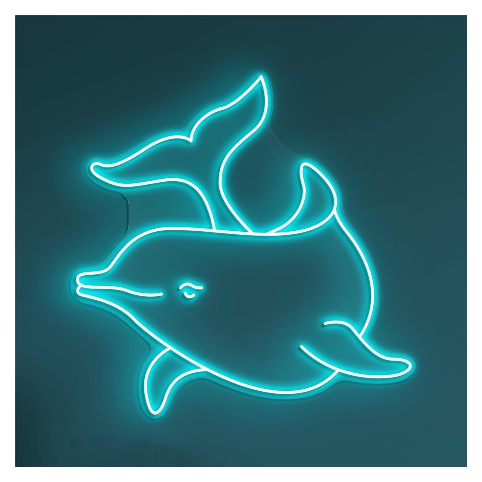 RONGCH Hanging Art Neon Signs Dolphin Neon Sign, Suitable for Pet Shop Home Decor with Brightness Adjustable 50cm(C)