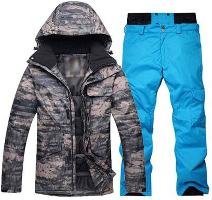 Ski Suit, Men's Wear, Outdoor Windbreak, Waterproof Ski Suit Ski Jacket and Pants Winter Warm Ski (B S Code)