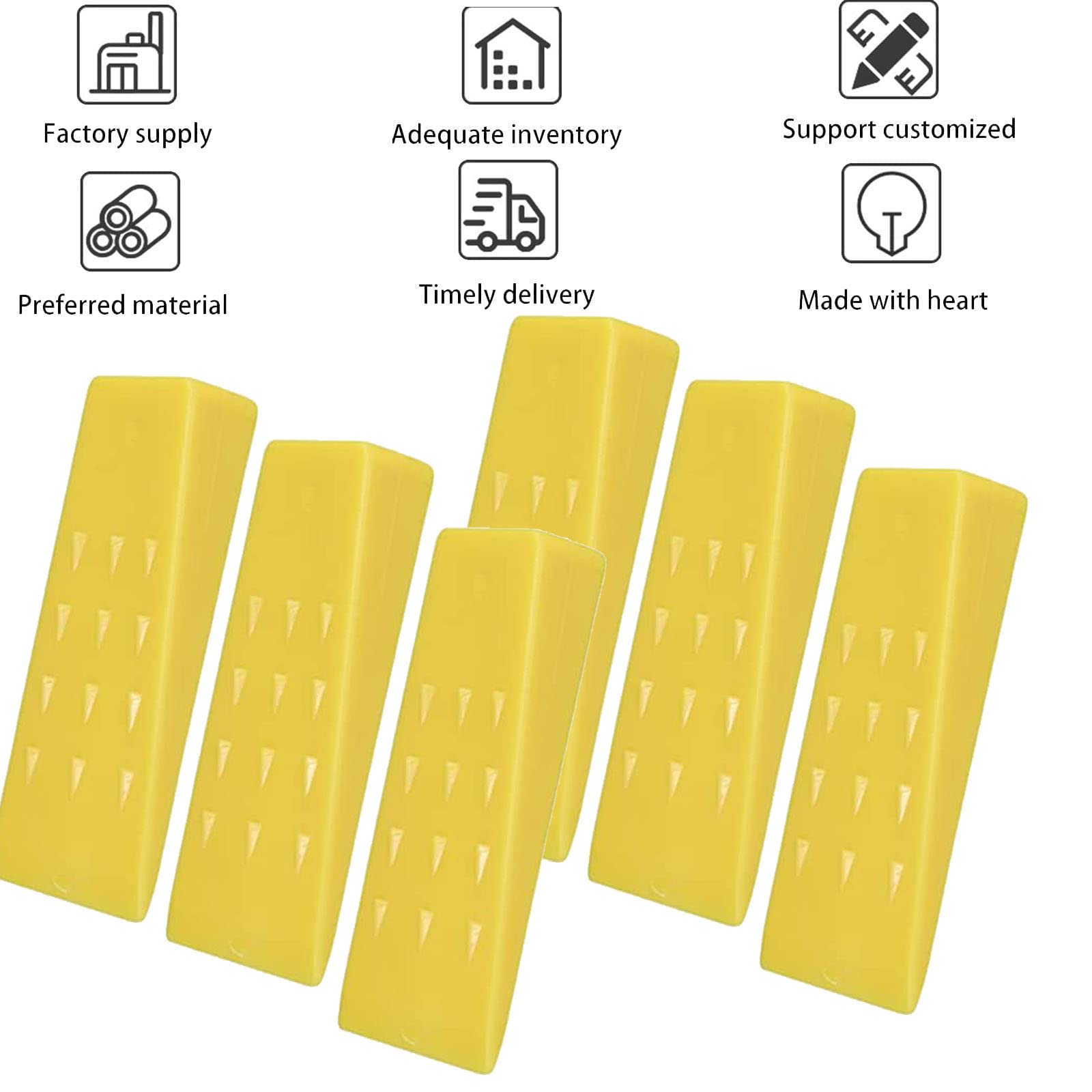 Produktbild von 6er-Set Kettensägen Fällkeile – 15 Cm, Aus ABS-Kunststoff – Mit Gezackten Zähnen – Verhindert Einklemmen Der Säge – Für Baumarbeiten & Holzfällung
