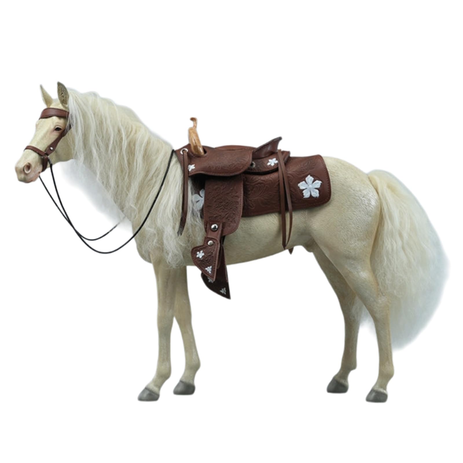 YXCQHZM Horse Model Figurine Realistic White Horse Figurine Horse Model Figurine Realistic White Horse Statue (H)