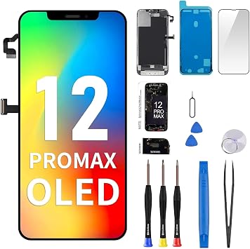 OLED Screen Replacement with Ear Speakers for iPhone 12 Pro Max