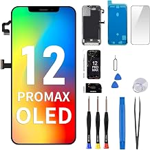 OLED Screen Replacement with Ear Speakers for iPhone 12 Pro Max | OLED 3D Touch Display Digitizer Full Assembly 6.7" with Proximity Sensor Repair Kit Waterproof Tool A2342 A2410 A2411 A2412