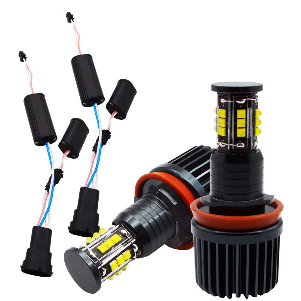 2 Pieces Lncboc H8 160w Led Angel Eyes No Error Canbus Headlight Halo Ring Marker Bulbs 3600lm 6000k White For E92 E81 E E87 E E90 E91 E93 E63 E64 E70 1 3 5 7 X Z