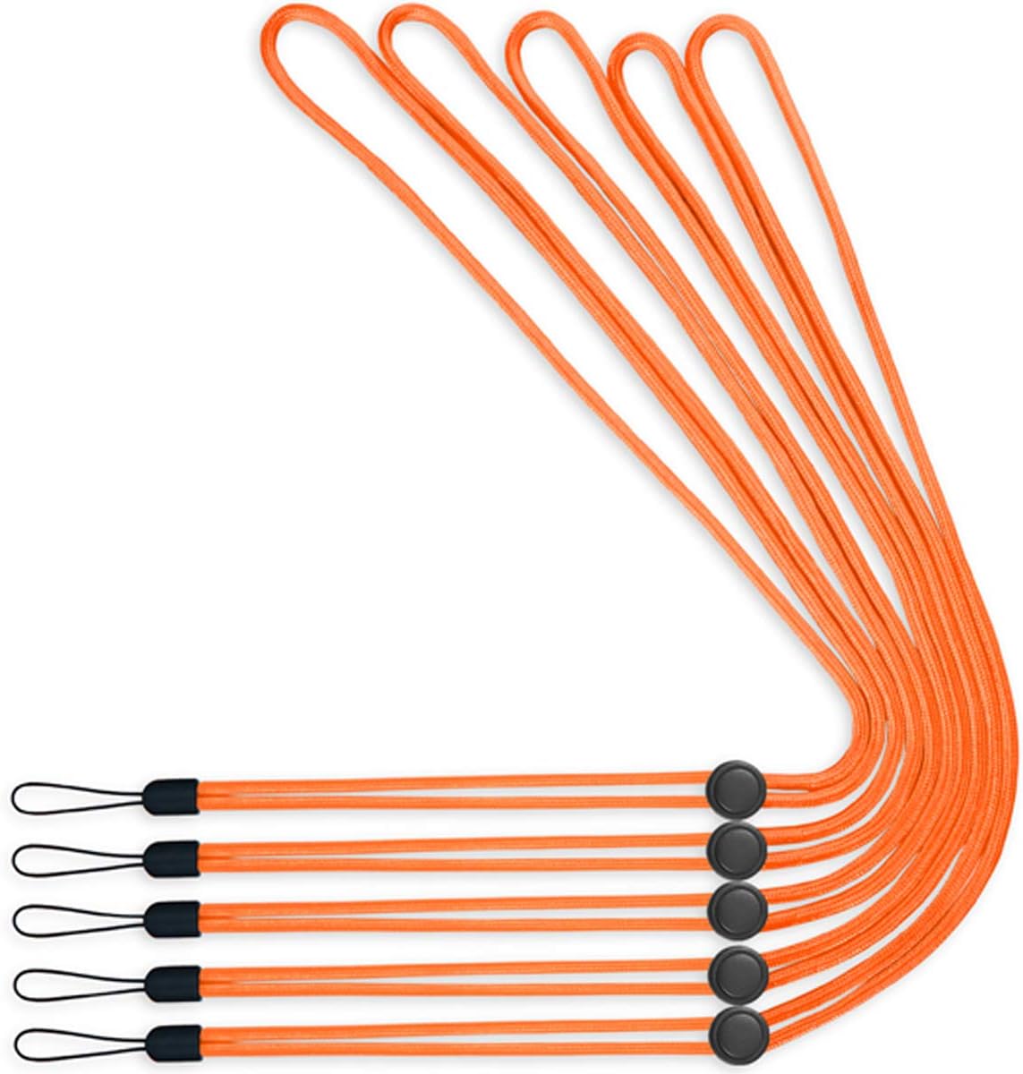 YOUOWO 5Pack Orange Lanyards Lightweight Circular Adjustable with Button image 4