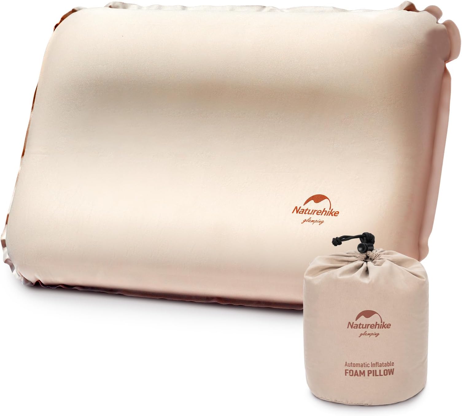 Camping Pillow with Memory Foam, Self-Inflating Portable Pillow, Camping Essentials, Ergonomic for Neck Support, Travel Pillows for Camping, Airplanes, Hiking, Backpacking, Hammock