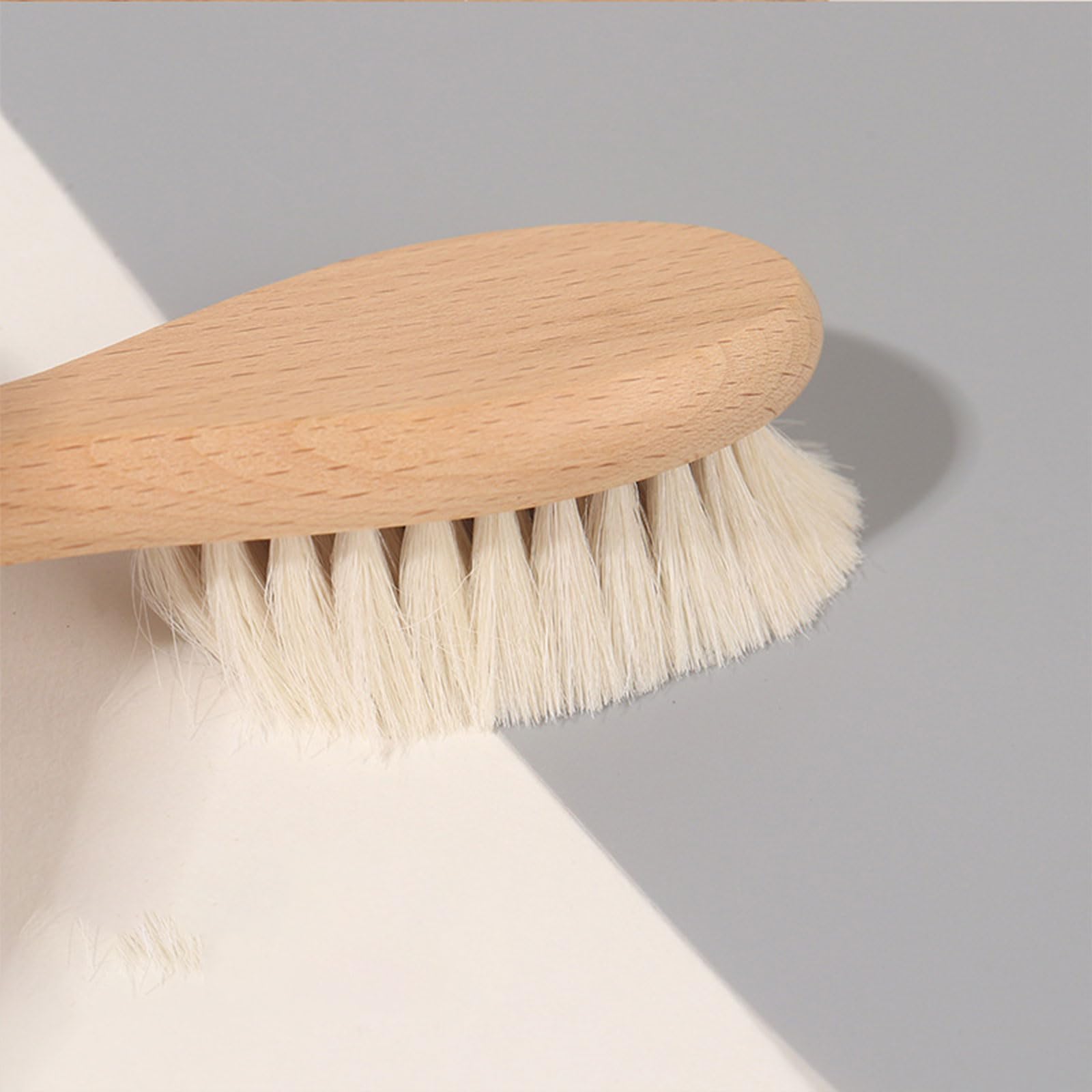 Haakaa Brosse à cheveux en bois pour bébé - Poils de chèvre naturels