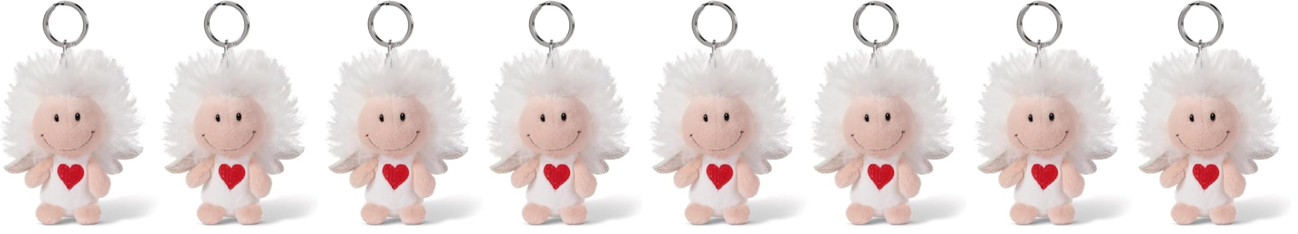 NICI Guardian Angel Keyring with Heart and Glitter Wings 7 cm - Lucky Charm Angel I Angel Keyring for Lanyard, Keychain & Key ring- 46121