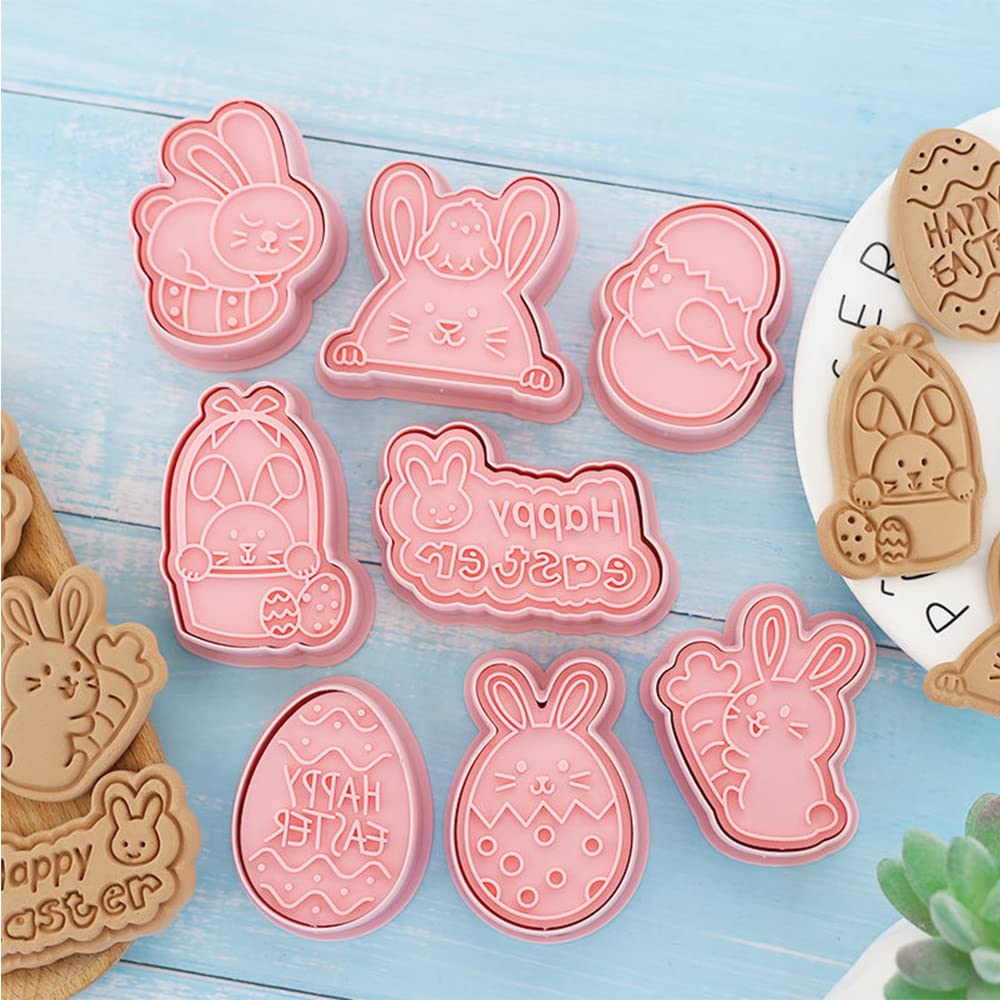 8/10 StüCk Ostern Ausstecher, Platzchen Ausstecher Ostern Plastik, Keksformen Ostern FüR Kinder, Ostern Ausstecher Set, Backen Ostern Ausstecher, FüR GebäCk Fondant Keks Diy Backen Kinder (B)