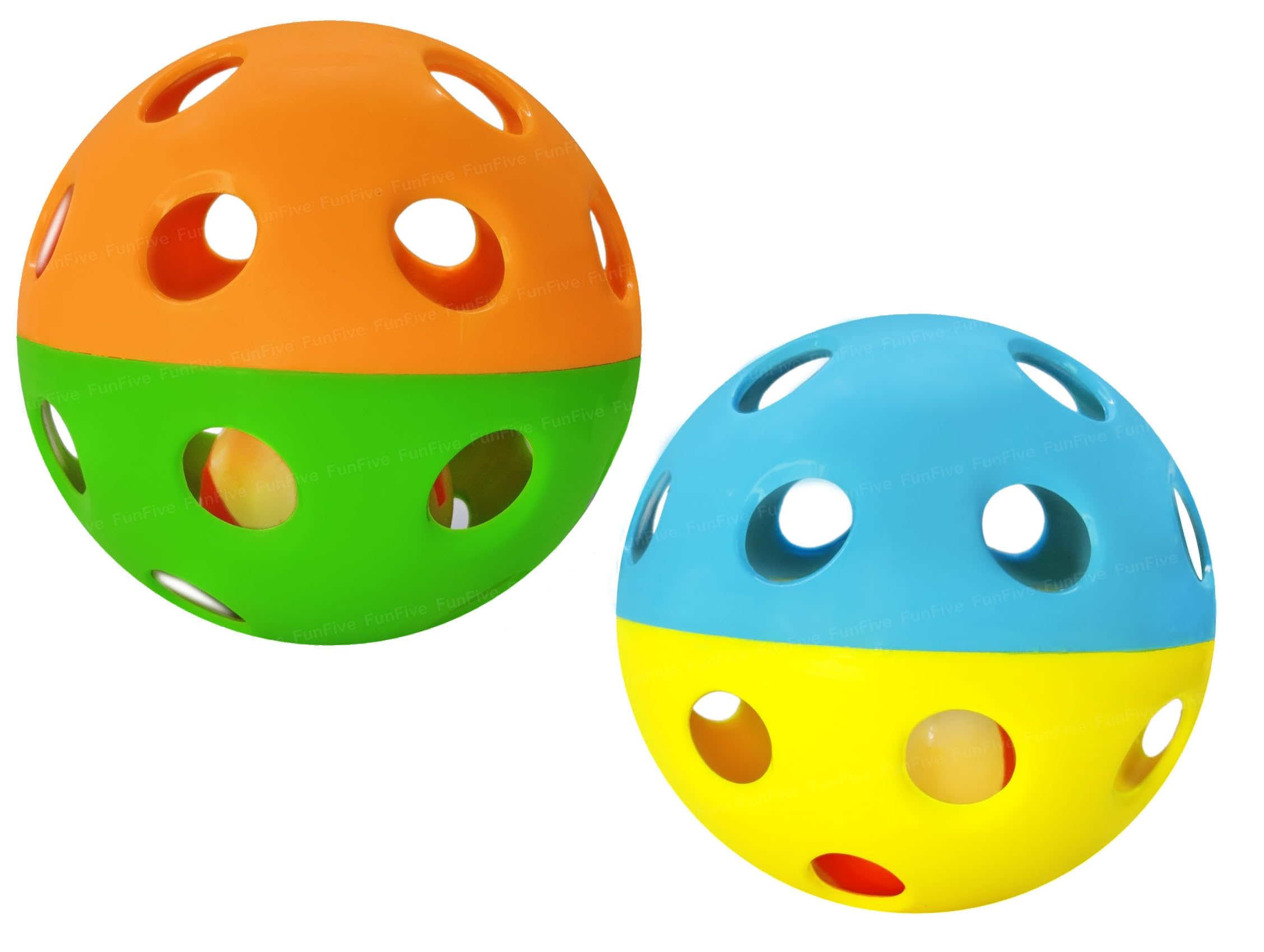 FunFive Baby Rattles Ringing Balls - Pack of 2 Pcs Rattle Ball for Babies, Balls for Babies, Sound Toys for Baby & Toddlers, Early Development Toys for Children (Multicolor) (B0CJFN6BL2) Amazon Price History, Amazon Price Tracker