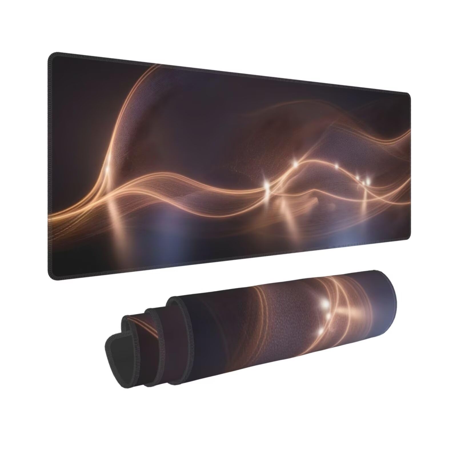 Tappetino Mouse, Tappetino Mouse Gaming Grande XXL 1500x800x3mm Tappetino Scrivania Mouse Pad, Base in Gomma Antiscivolo, Bordi Cuciti,Lavabile, Mousepad per Ufficio e Gaming (luce) R-204