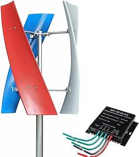 ZenSeFarin Aerogenerador de 3000W 5000W Generador de Eje Vertical de Viento de 3 Palas Generador de Electricidad Azul Equipo para Barcos Terrazas Cabinas o Casas Móviles Carga,5000W-12V