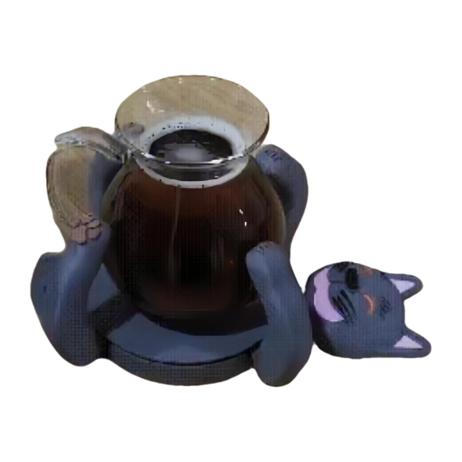 hogtnd Lovely Cat Coasters, Drink Holder, Desk Decoration, Funny Heat Insulating Table Coasters for Coffee and Milk Cup, Non-Slip Drink Holder
