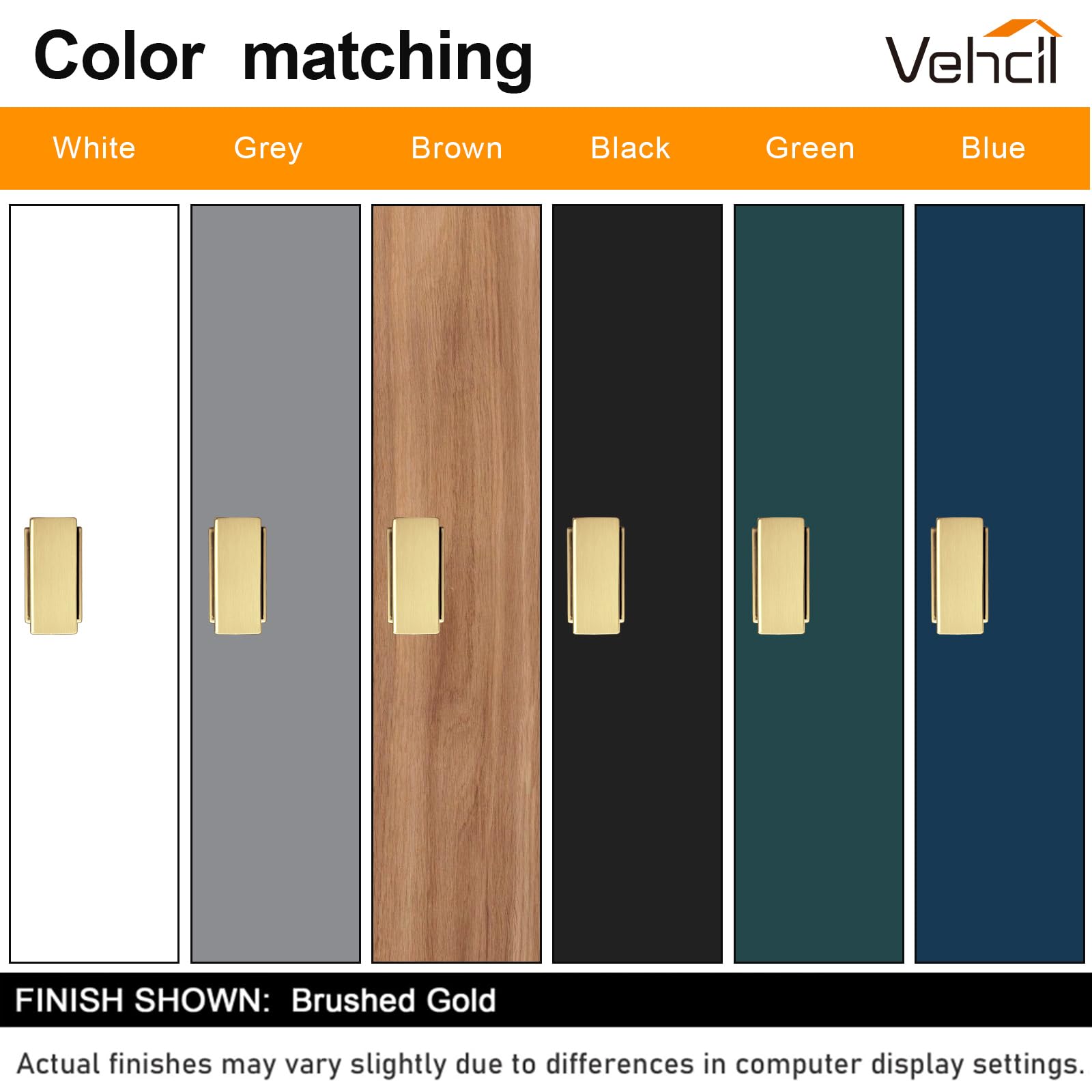 VEHCIL 10 Pack Square Brushed Gold Cabinet Knobs,Single Hole Cabinet Handles Gold Knobs for Cabinets and Drawers Cupboard Closet Bathroom Dresser Hardware,Solid Zinc Alloy — Amazon image 9