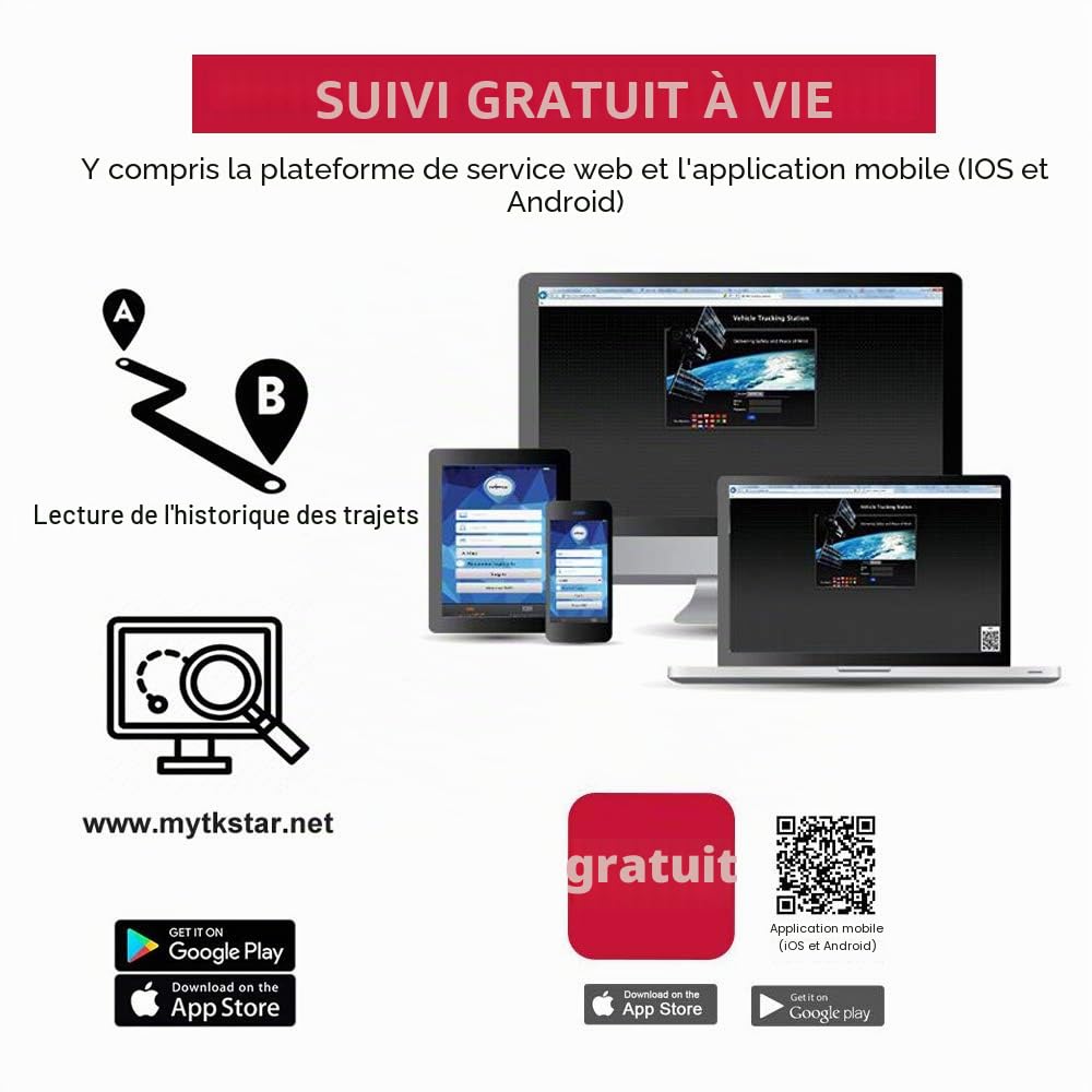 Traceur GPS Voiture 4G Longue Autonomie Suivi en Temps Réel,Tracker GPS Magnetique Étanche No Distance Limit Traqueur pour Véhicules Camion Moto TK905B