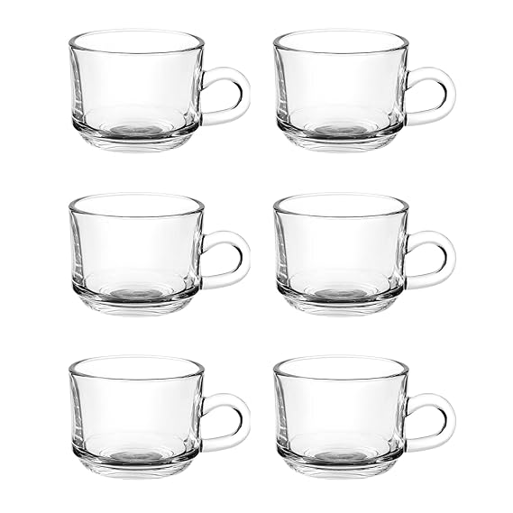 Buy Treo By Milton Bistro Elect Glass Tea Mug Set of 6, 168 ml Each