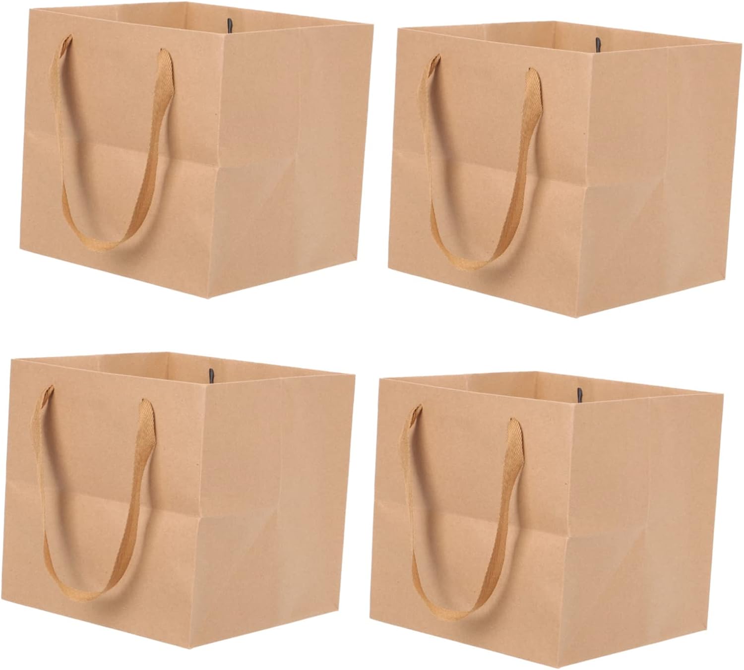 FUNOMOCYA 4Pcs Paper present Bags Durable Portable Shopping Bakery Packing Holders for Take out Picnics Events Sturdy Design for Fresh Food Snacks Storage