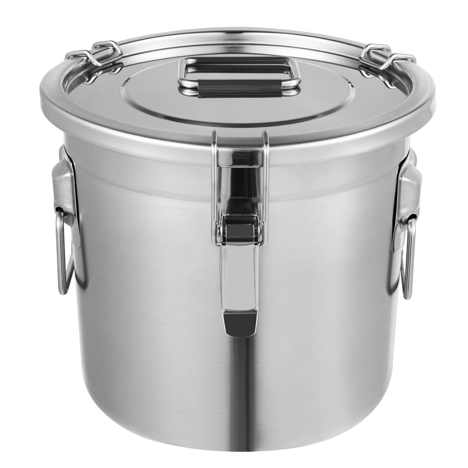 Hongkkon Silver 12L Stainless Steel Food Containers, Multifunctional Metal Bucket, Kitchen Storage Bucket With Buckets Lid, Airtight Canister For Storing Rice, Flour, Cereals, Tea, Spices