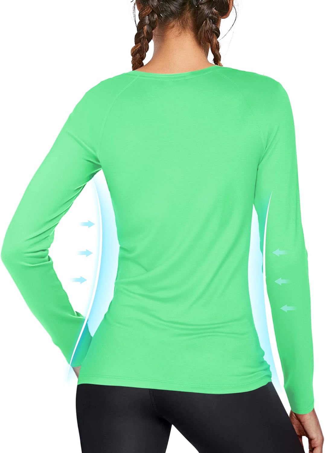 isnowood Women's Sun Protection Long Sleeve Shirts, UPF 50+ UV Rash Guard Swim Shirt, Workout Hiking Running Athletic Tops - Image 2