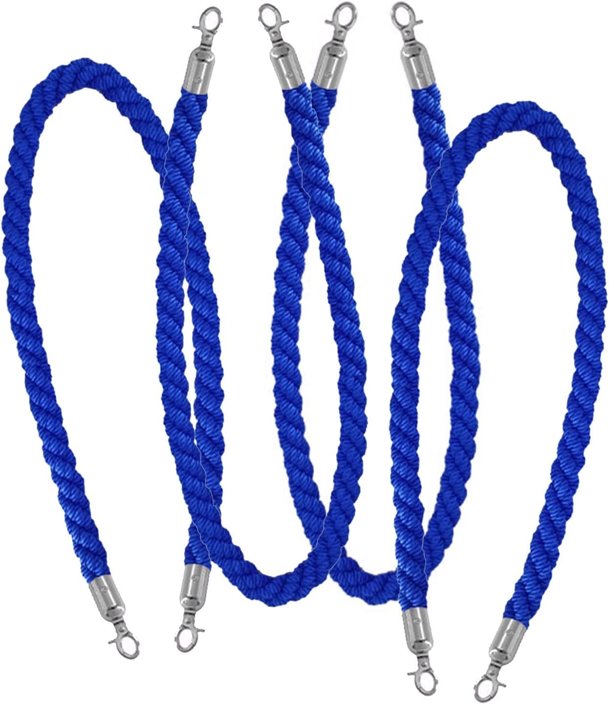 4Ft/120cm Crowd Control Rope Barrier, Queue Barrier Ropes with Hooks, Braided Hemp Rope Barrier for Queue Divider, Rope Safety Barrier 1/1.5M Crowd Control Stanchion Rope 3/4/5Ft, Twisted Hemp Ropes