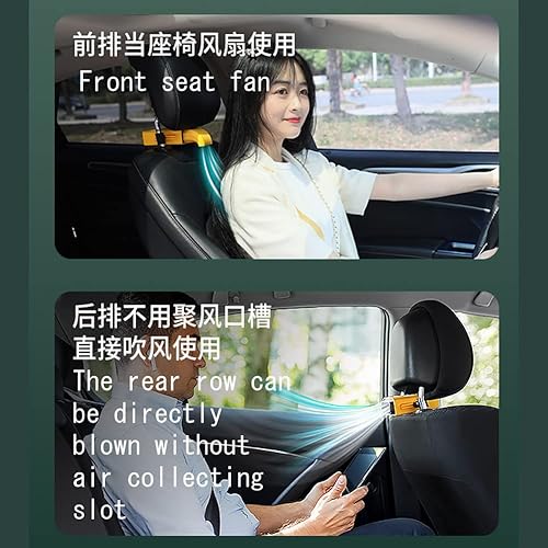 Miniatura 6 de Hobbyant Ventilador de refrigeración multifunción de asiento de automóvil de 5 V USB (negro)