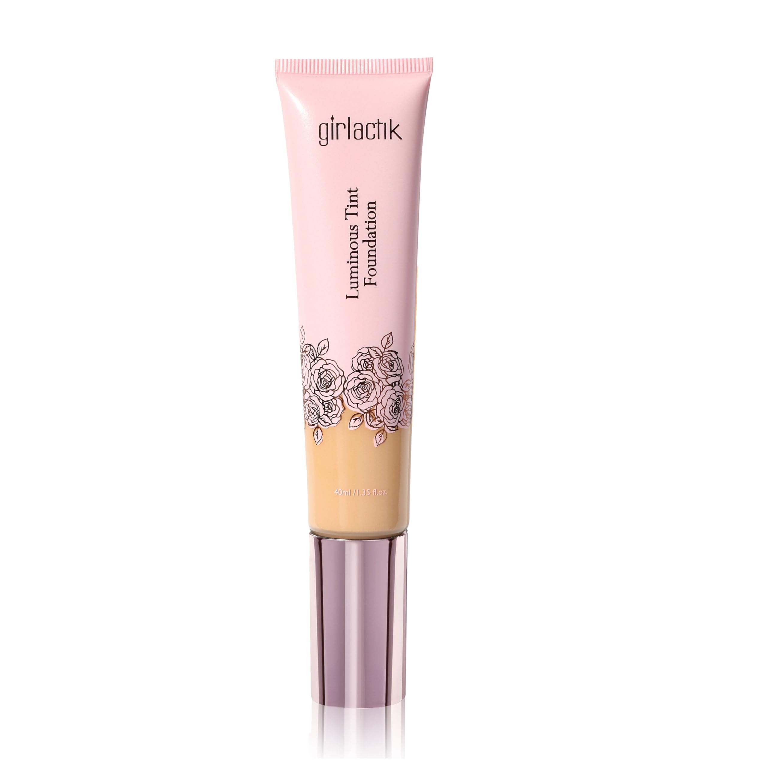 Girlactik Luminous Tint Foundation Hydrating 2-in-1 Tinted Moisturizer Buildable Foundation with Hyaluronic Acid Vitamin C Squalane Lightweight Natural