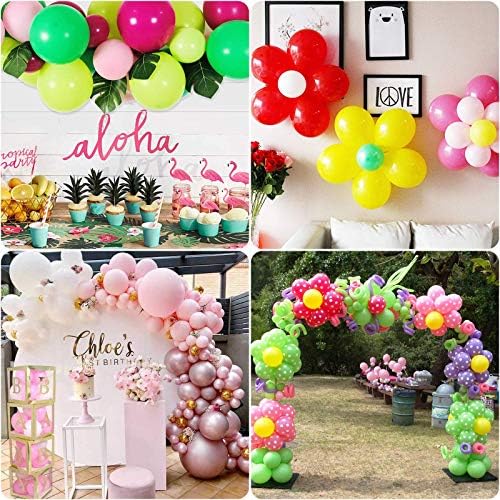 OWLKELA Balloon Arch Strip Kit, Balloon Decorating Garland(32.8 Feet Balloon Tape/200 Balloon Glue Point Dots Stickers/24 Pentagonal Bauhinia Clips/100 Sponge Glue Dots) for Party Decoration
