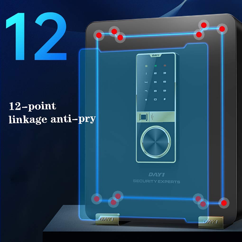 Caja de seguridad de 45 cm, digital, antirrobo, para oficina, archivador de oficina, montaje en el suelo, tamaño A4, documentos, portátil, oficina en casa, 38 x 31 x 45 cm