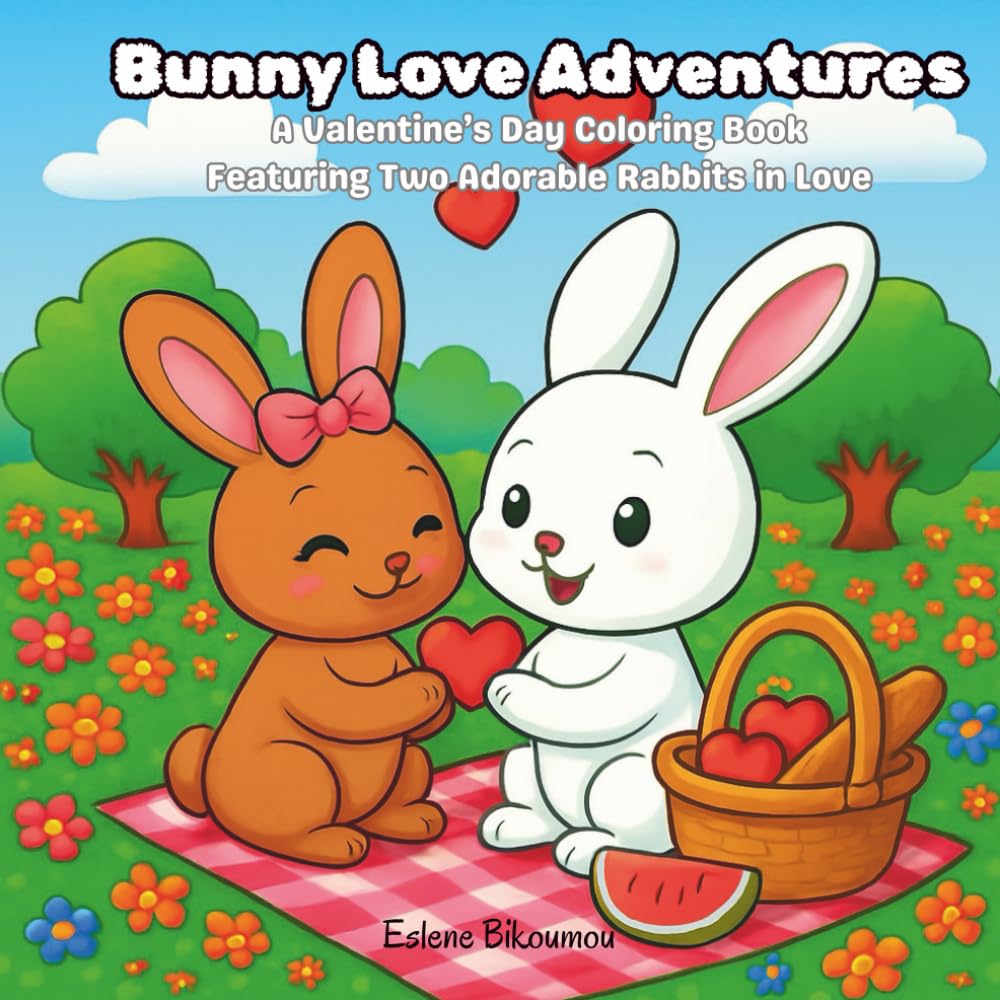 Bunny Love Adventures: A Valentine’s Day Coloring Book Featuring Two Adorable Rabbits in Love