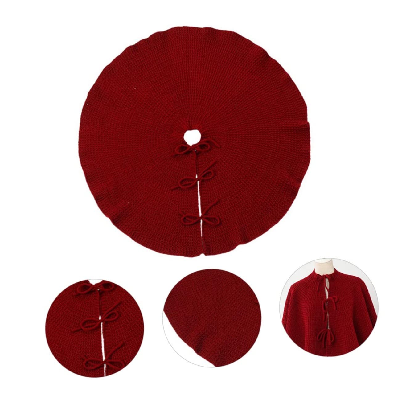TOPBATHY 1pezzi Tappeto per Albero di Natale Tappeto Sottopiedi per Albero Classica Gonna Solida Realizzata Spesso Morbido Resistente Durevole Caldo e Morbido al Tatto