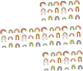 Homoyoyo 72 Peças Adesivo De Parede Arco-Íris Para De Mujer Interior Janela Guarnição Adesivos Infantis Arco-Íris Nuvem Decalques De Parede Bonito Arco-Íris Mural De Parede Adesivo De