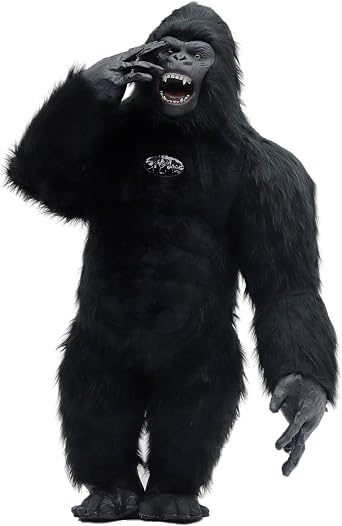 Inflatable Gorilla Plush Mascot Costume for Adult, 8.2 Ft King Kong Air Blow up Costume for Halloween Party Full Body